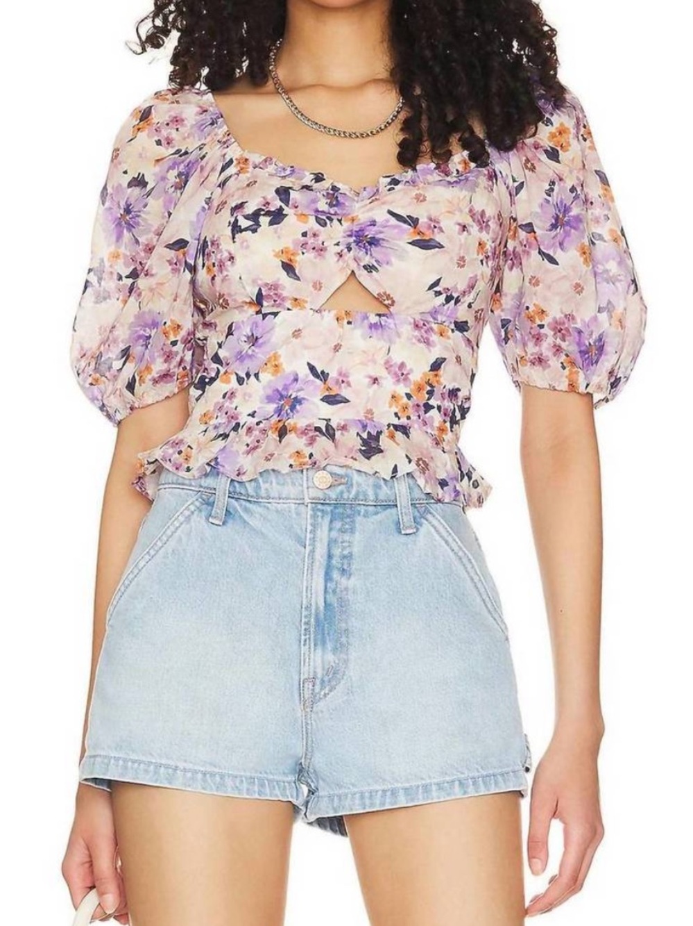 Revolve Heartloom Svea 100% Cotton Floral Puff Sleeve Smock Top in Floral Small